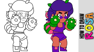 Al fin lo termine xddddd pd:lo mejor del dibujo es el fondo xd. How To Draw Rosa New Brawler From Brawl Stars Brawl Talk New Brawler New Skins Tutorial Youtube