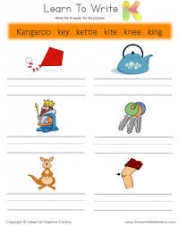Learn To Write Words That Start With K Learning To Write Alphabet Preschool Writing