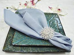 Choose from various styles and colors at wholesale discounted prices. Dusty Blue Polyester Napkins Wholesale