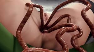 1 ass 4 tendrils - 2B probed by tentacles