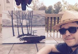 Winter Trees by John Senk Original Oil Painting 17" x 24" Free Shipping