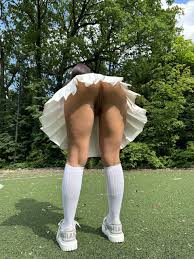 Theres a surprise under the skirt, no panties