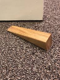 A door stopper can prevent the door from banging the wall directly. Handmade Solid Oak Wooden Door Stop Wedge Door Stopper For Sale Online Ebay