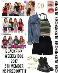 Blackpink 5th Member Outfits On Instagram Blackpink Weekly Idol 2017 5th Member Inspired Outfit Kpop Fashion Outfits Kpop Outfits Edgy Outfits