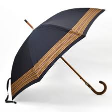 マリアフランチェスコ　　Maglia Francesco メンズ傘 ネイビー 端マルチカラー細ボーダー ポリエステルジャカード地 イタリアブランド  アンブレラ カバーケース付き 【ラッピング不可】 でらでら | でらでら メンズセレクトショップ