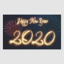 Sparkling Happy New Year 2020 Fireworks Rectangular Sticker Zazzle Com New Years Eve Fireworks Holiday Postcards Happy New Year Design
