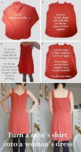 Turn A Men S Shirt Into A Woman S Dress Dress Shirts For Women Upcycle Shirt Recycled Mens Shirt