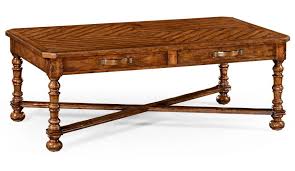 A diy coffee table is an attractive and functional addition to a living room. Heavily Distressed Parquet Coffee Table With Strap Handles