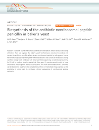 Pdf Biosynthesis Of The Antibiotic Nonribosomal Peptide