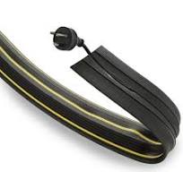 Ruban Câble 3 Canaux Protection Câble Sol 3m - 3 Canaux, Caoutchouc Noir  Antidérapant Gaine Sol Caoutchouc Garage Bureau