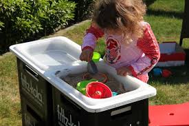 Draussen Spielen Mit Sand Und Wasser In Einer Matschkuche Montessori Padagogik Kinder Garten Spielen Kinder Gartenhaus Gartenideen Kinder
