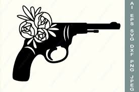 Download Floral Handgun Svg Revolver Monogram Graphic By Anastasiyaartdesign Creative Fabrica