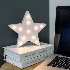 Wooden Star Battery Light Up Circus Letter Warm White Leds 16cm Battery Lights Wooden Stars Light Up Letters