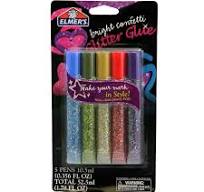 Elmer's 3D Glitter Paint Pen Set, 5 Fluorescent Colors