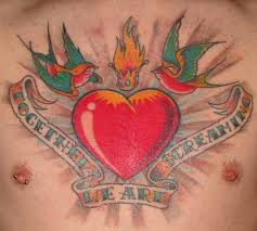 Tattoo On Chest Red Heart Tattoos Heart Tattoo