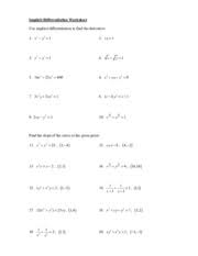 Add to my workbooks (0) download file pdf embed in my website or blog add to google. Worksheet Implicit Differentiation Implicit Differentiation Worksheet Use Implicit Differentiation To Find The Derivative 1 X 2 Y 2 1 2 Xy 1 3 X3 Course Hero