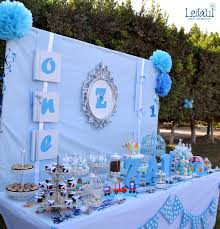 Baby Blue Candy Table For Blue And White Theme Party Decorations By Leila Events 04194 For Orders Or F White Party Theme Theme Party Decorations Event Decor