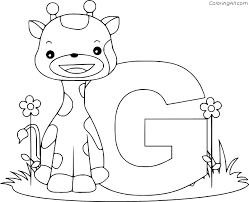 Free printable giraffe coloring pages. Letter G And A Cute Giraffe Coloring Page Coloringall