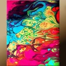 Pore Acrylic Paint Onto A Canvas Then Submerge Into Water Results Are Beautiful Colorful Abstract Painting Craf Abstract Art Prints Painting Art Projects