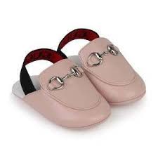 Gucci Baby Girls Pink Leather Pre Walker Slippers New Arrivals Gucci Baby Clothes Baby Girl Slippers Gucci Baby