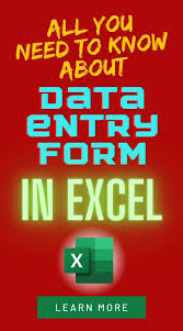 Create Form In Excel For Data Entry Myexcelonline In 2020 Excel For Beginners Excel Tutorials Excel Budget Template