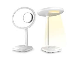 Fascinate trifold vanity mirror with lights, lighted up makeup mirror 2x/3x/10x magnification, 21 led touch screen dimming, dual power supply, 180° rotation portable light up mirror (white) 4,037 $23 99 ($23.99/count) Lighted Makeup Mirror Vanity Mirror With Wireless Charger 10x Magnifying Dimmable Touch Lamp Control 30 Led Lights Adjustable Tabletop Monoprice Com