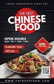 Red Chinese Food Table Talker Custom Design Restaurant Flyer Food Best Chinese Food