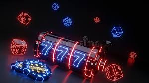 One armed bandit slot machine closeup. Casino Gambling Slot Machine Concept With Glowing Neon Isolated On The Black Background 3d Illustration Stock Illustration Illustration Of Hearts Black 143233357