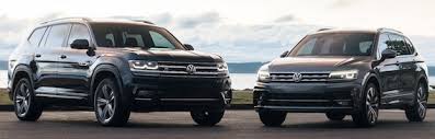 Similar cloth upholstery is standard, with synthetic leather and real leather both on the 2018 volkswagen tiguan. Compare Vw Atlas Vs Vw Tiguan Momentum Volkswagen