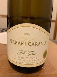 (2019 vintage) among top 3% of all wines in the world (2016 vintage) 2016 Ferrari Carano Chardonnay Tre Terre Usa California Sonoma County Russian River Valley Cellartracker