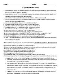 It is easy to get confused or complete work incorrectly if you work before i have given unit instructions. 2nd Quarter Review Civics By Civics And Government Class Store