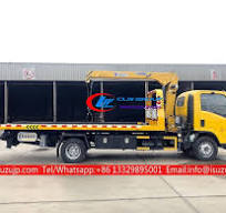 ISUZU NPR 5 ton flatbed tow truck mounted crane - Isuzu ...