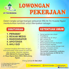Lowongan kerja hari ini lengkap di lokertasikmalaya.id untuk lulusan sma, d1,d2,d3,s1 upadate setiap hari, untuk daerah tasikmalaya dan sekitarnya, kami mendapatkan. Lowongan Pekerjaan Terbaru Di Ngawi Jawa Timur Bulan Ini 2021