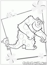 Monsters inc coloring pages sully and mike. Coloring Page Sulley And Scarer