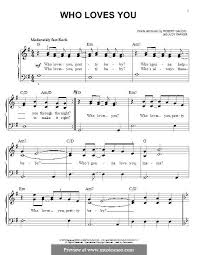 Who Loves You Frankie Valli The Four Seasons By B Gaudio J Parker On Musicaneo Frankie Valli Frankie Four Seasons