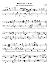 Piano music sheets with fingering, reading aids, audio samples, easy to expert. Letter Short Size Violet Evergarden Ost Piano Solo Cover Sheet Music For Piano Solo Musescore Com