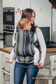 Lennyup Carrier Standard Size Broken Twill Weave 100 Cotton Smoky Lime Twill Cotton Baby Wearing