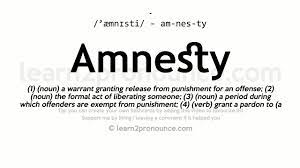 The act of a sovereign power officially forgiving certain classes of people who are subject to trial but have not yet been convicted. an amnesty constitutes more than a pardon, in so much as it obliterates all. Pronunciation Of Amnesty Definition Of Amnesty Youtube