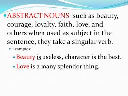 Contoh abstract noun dalam kalimat. Subject Verb Agreement