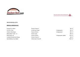 Pavaroc matériel materialien und systeme für brandschutzund akustikdecken. Referenzliste Decken Tech Gmbh