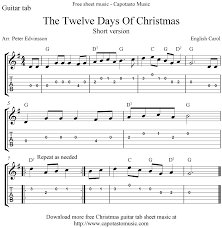 Free Sheet Music Scores The Twelve Days Of Christmas Free Guitar Tablature Sheet Music Guitar Chords For Songs Sheet Music Easy Guitar Songs
