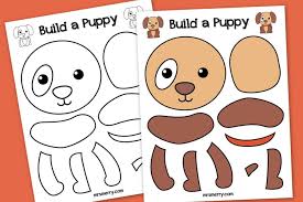 What dog breed is the most common dog mascot used in college sports? Free Printable Build A Puppy Craft For Kids Mrs Merry