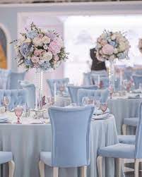 Blue And White Wedding Colors Decor Ideas And Inspo Blue Wedding Decorations Baby Blue Weddings Romantic Theme Wedding