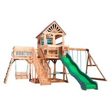 Our accessories are constructed of the same durable, high quality materials as our swingsets and fort kits. Backyard Discovery Caribbean All Cedar Swing Set 1606029com The Home Depot