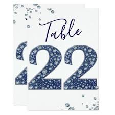 Denim Diamonds Bling Sparkle Table Number 22 Zazzle Com Denim And Diamonds Gifts For Wedding Party Diamond Bling