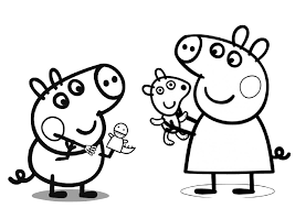 Peppa pig in the bunk above and george pig in the bunk below coloring and printable page. Family Coloring Pages Of Peppa Pig Novocom Top