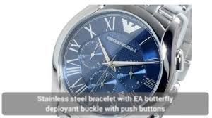 Emporio armani emporio armani men's chronograph blue leather watch. Emporio Armani Watches 3 Cool Blue Dial Armani Mens Watches Youtube