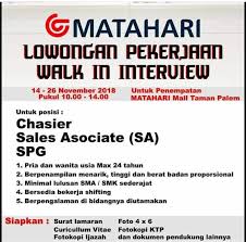 Lowongan kerja garmen dan pabrik tas. Info Lowongan Kerja Terbaru Matahari Mall Taman Palem Walk Interview Lockerjob
