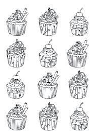 Fun and cute coloring pages for your little one. Cupcakes Easy Celine Cupcakes Adult Coloring Pages