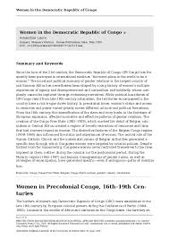 Putting you first can literally change your life if you make it a habit. Pdf Women In The Democratic Republic Of Congo Oxford Research Encyclopedia Of African History Amandine Lauro Academia Edu